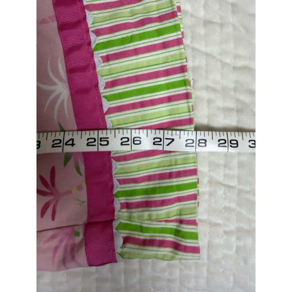 Beanstalk Originals Girls 6X Pink Palm Tree Dress Bows Ruffle Made USA